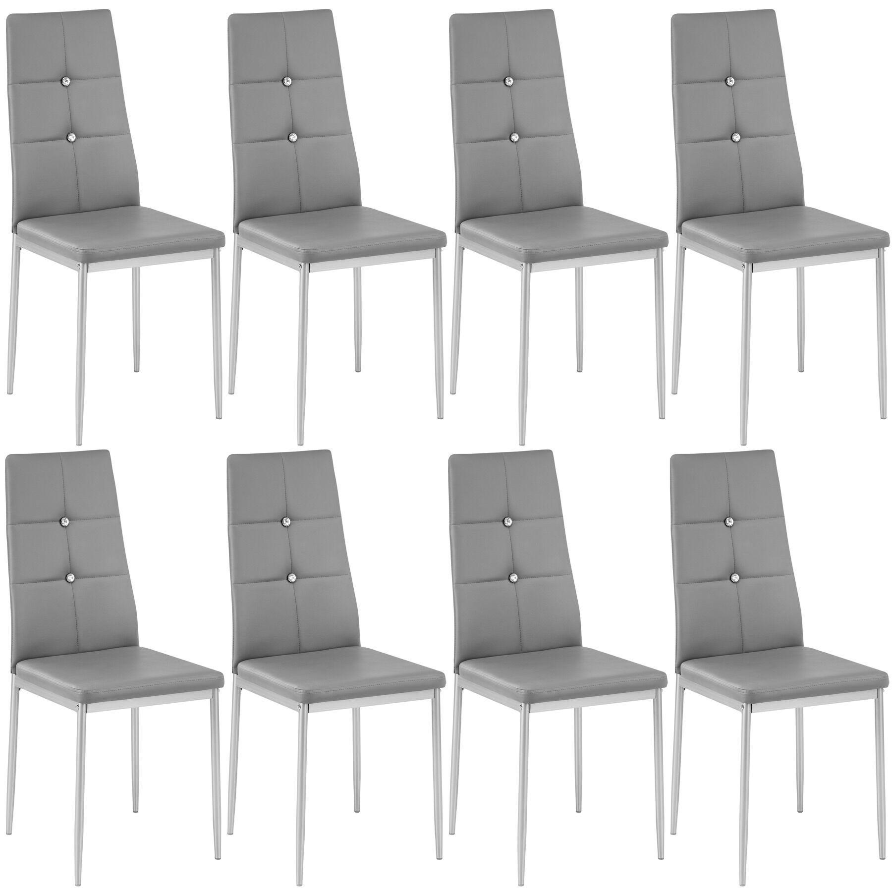 ESSZIMMERSTUHL 8er Set Julien 40 x 42 x 97 cm grau - Grau, Textil (42/97/40cm) - tectake