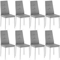 ESSZIMMERSTUHL 8er Set Julien 40 x 42 x 97 cm grau - Grau, Textil (42/97/40cm) - tectake