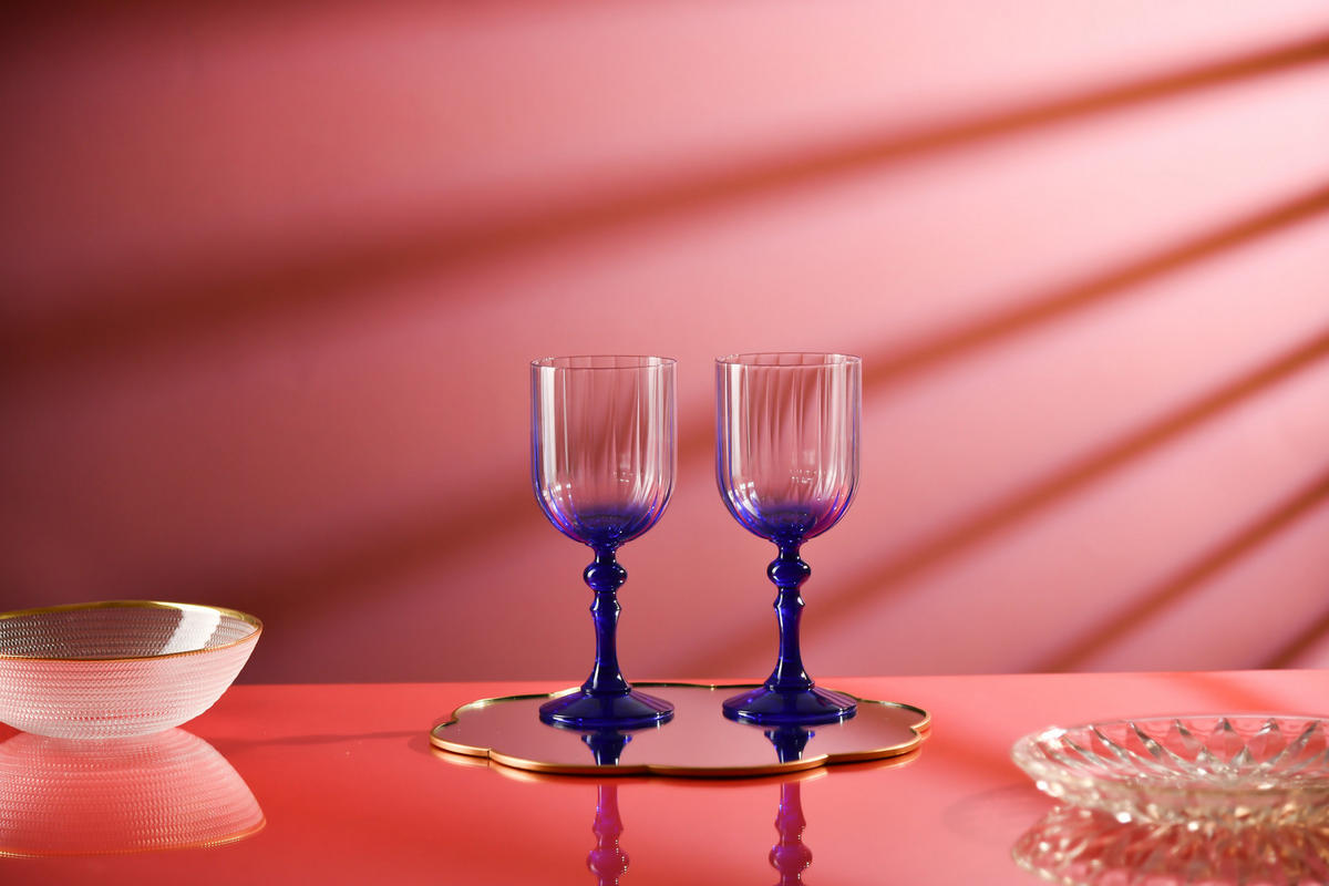 WEINGLÄSER, 2er-Set, 300 ml - Dunkelblau, Glas (0.3L) - Krosno Glass