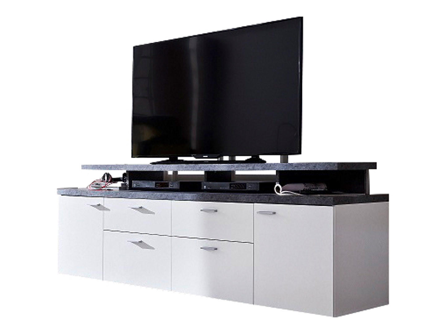 TV-ELEMENT Weiß - Weiß, Holzwerkstoff (180/66/47cm) - ebuy24
