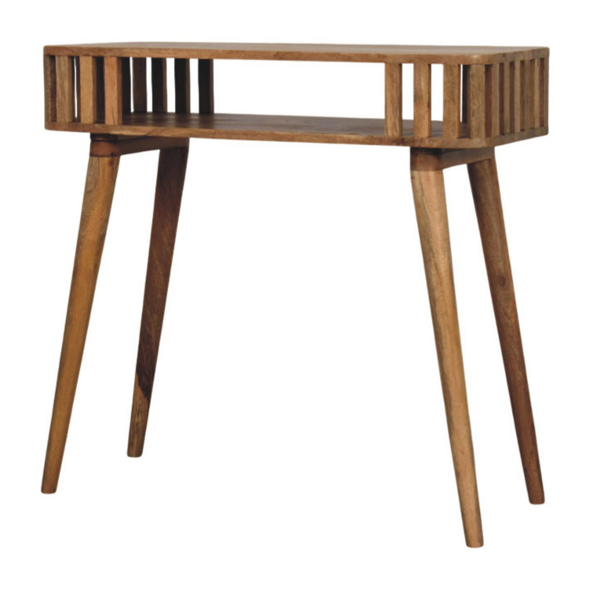 KONSOLENTISCH mit Eichenoptik-Finish, 1 offene Ablage, hellbraun. - Hellbraun/Braun, Holz (35/85/80cm) - Artisan Furniture