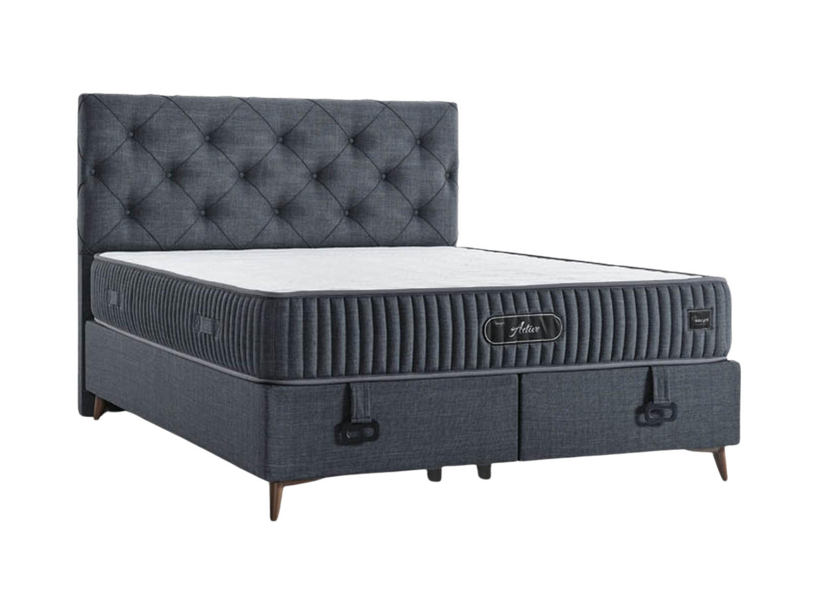 POLSTERBETTSET Active 160x200 Anthrazit - Anthrazit, Textil/Metall (160/200cm) - Villa Möbel