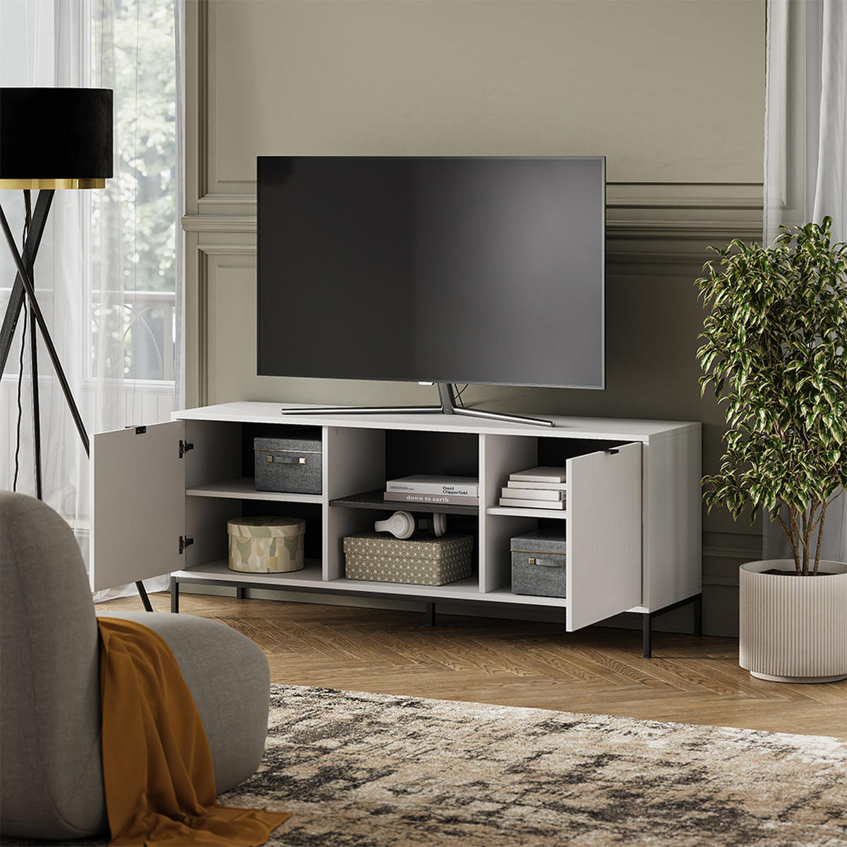 NÍZKÁ SKŘÍŇKA Eliza Bílá - bílá, kompozitní dřevo (150/60/40.1cm) - Vicco