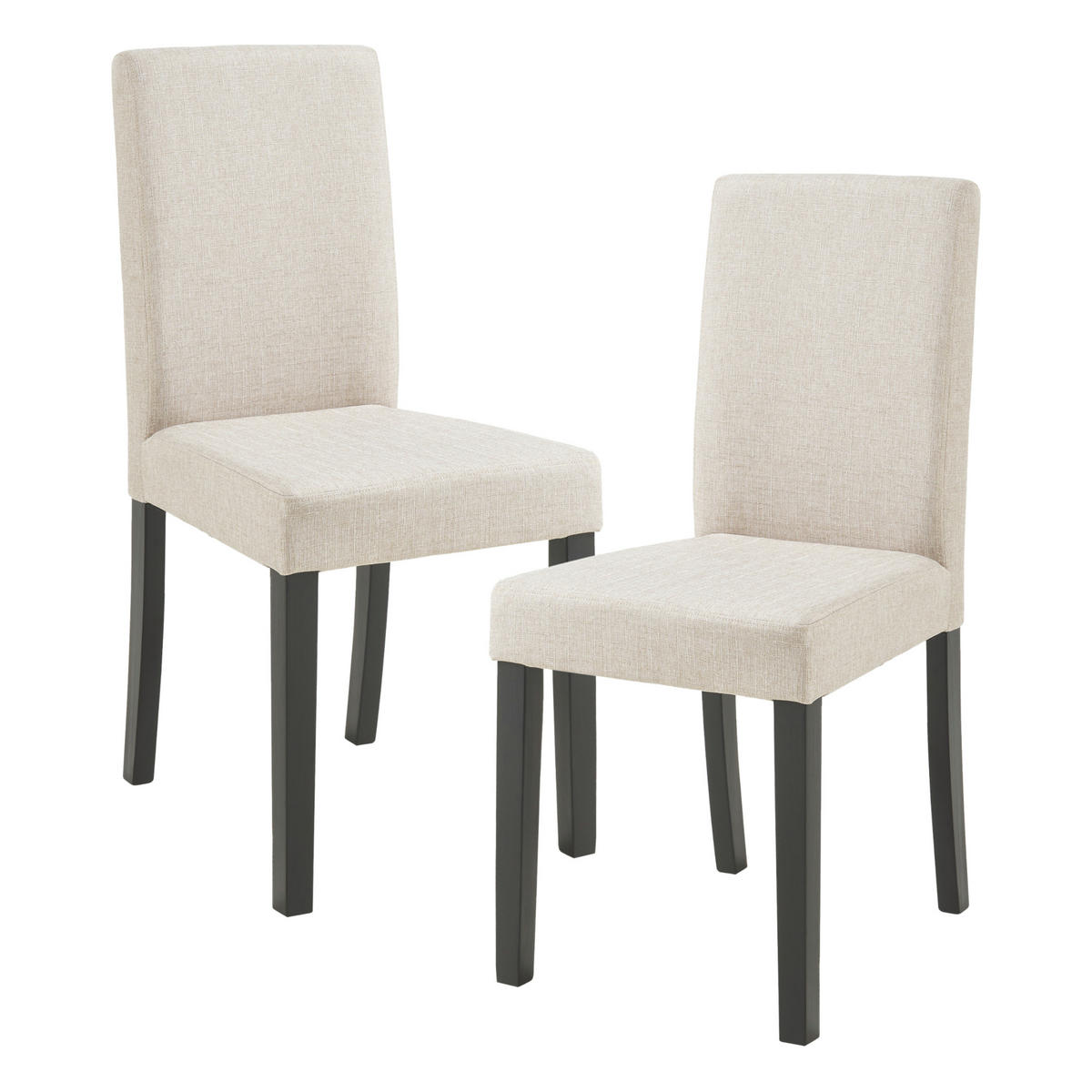 ESSZIMMERSTUHL-SET 2 TLG. Hamburg - Beige/Schwarz, Holz/Textil (43/89/54cm) - [en.casa]