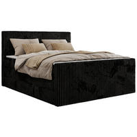 BOXSPRINGBETT TILIANO KING DUO 140/200 - Schwarz Cord - H4 - Schwarz, Textil (140/200cm) - MKS