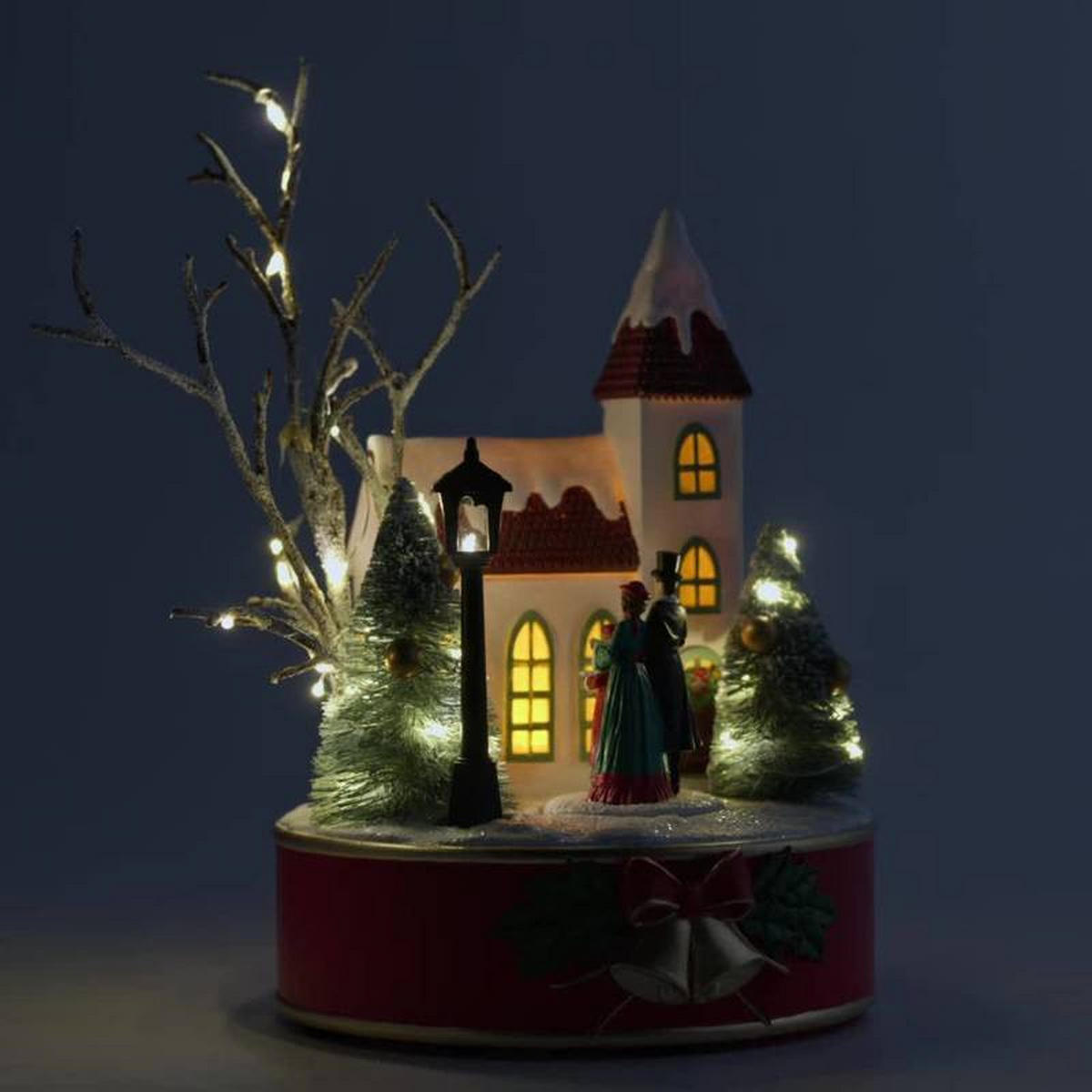 DEKOFIGUR Led FESTIVELLE, 26 x 21 cm, Rosa, Beleuchtet Weihnachtsfigur, Weihnachtsdeko, Deko Wohnzimmer, Winter Christmas, XMAS Geschenk - Rot, Kunststoff (14/26/21cm) - home&you