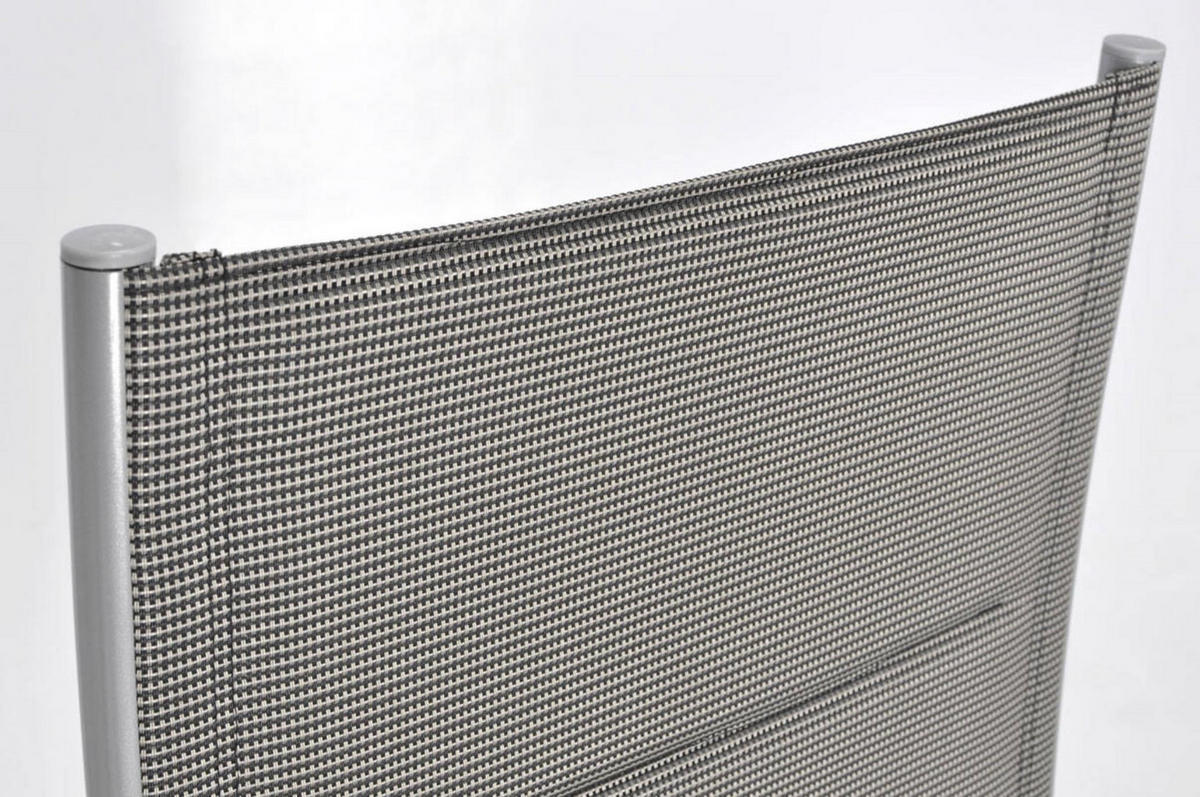GARTENSTUHL Modena Silber, mit Verstellbarer Rückenlehne - Silberfarben, Holzwerkstoff (57/107/70cm) - Bettso