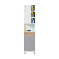 BÜCHERREGAL Figo mit 2 Türen und offenen Regalen - Weiß/Eiche Artisan, Holzwerkstoff (45/190/40cm) - Beautysofa