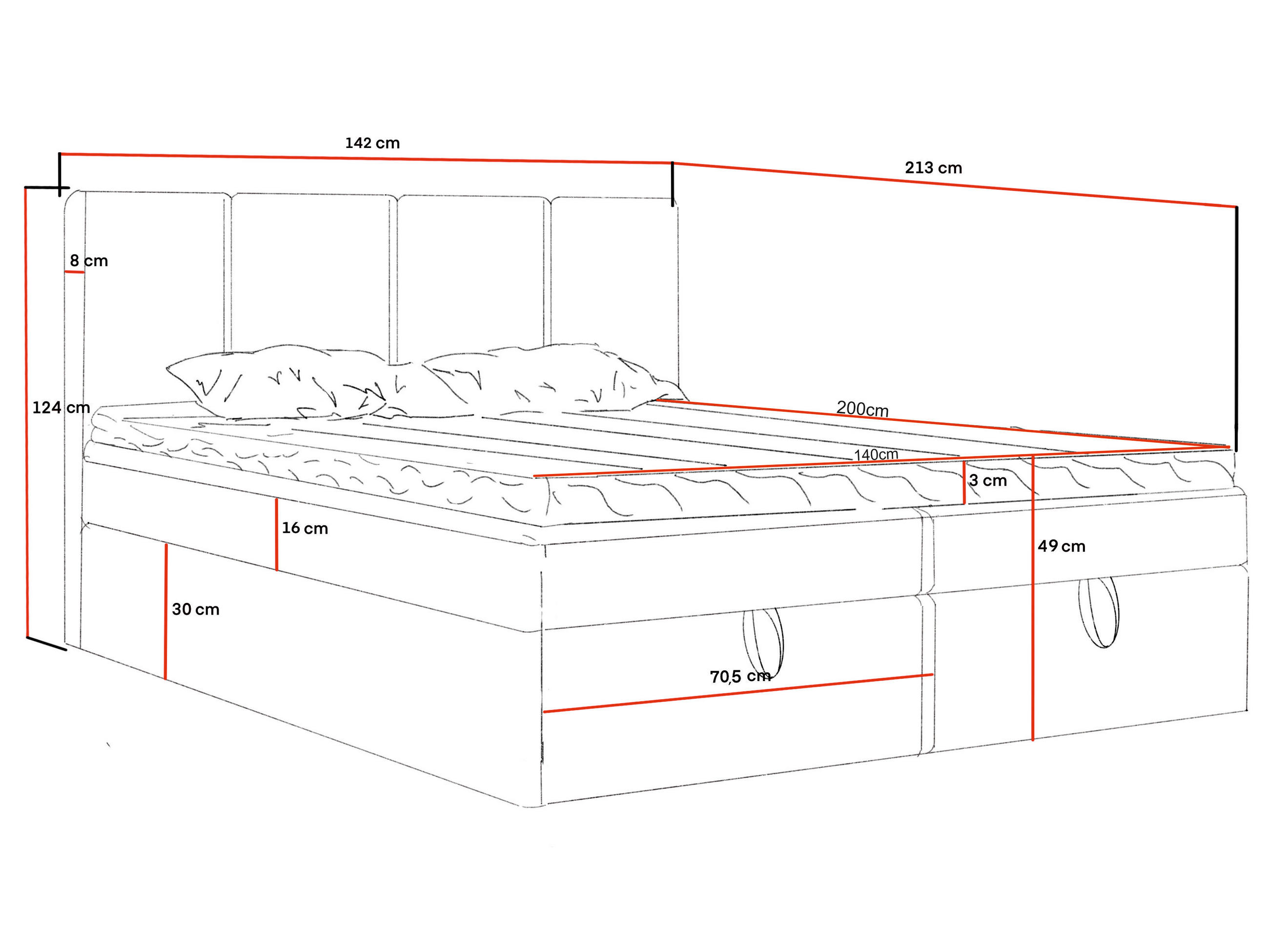 Thumbnail - Marpur Boxbett, Hellbraun, Textil, Höhe ca. 16 cm, 140x200 cm, Oeko-Tex® Standard 100, Schlafzimmer, Betten, Boxspringbe...