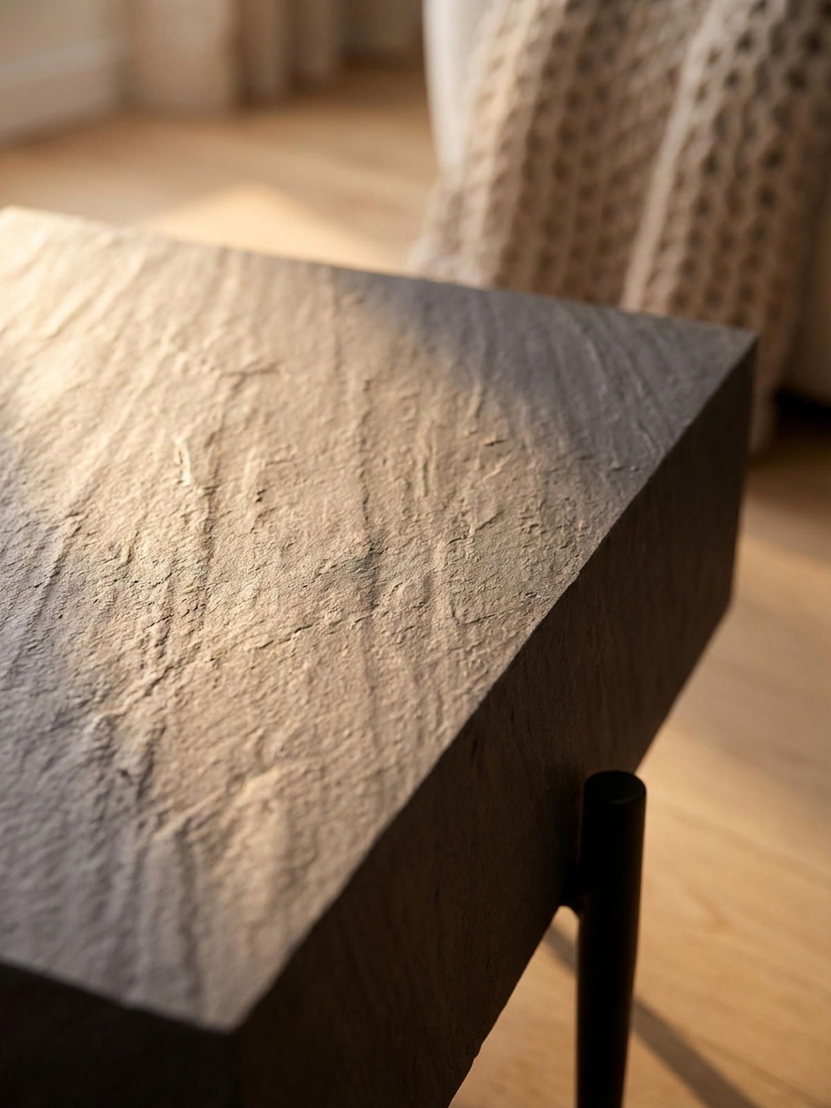 COUCHTISCH Quadratisch Anthrazit Steinoptik Metall 64x64x35 cm Modern Massiv - Schwarz/Grau, Holz/Metall (64/64/35cm) - KADIMA DESIGN