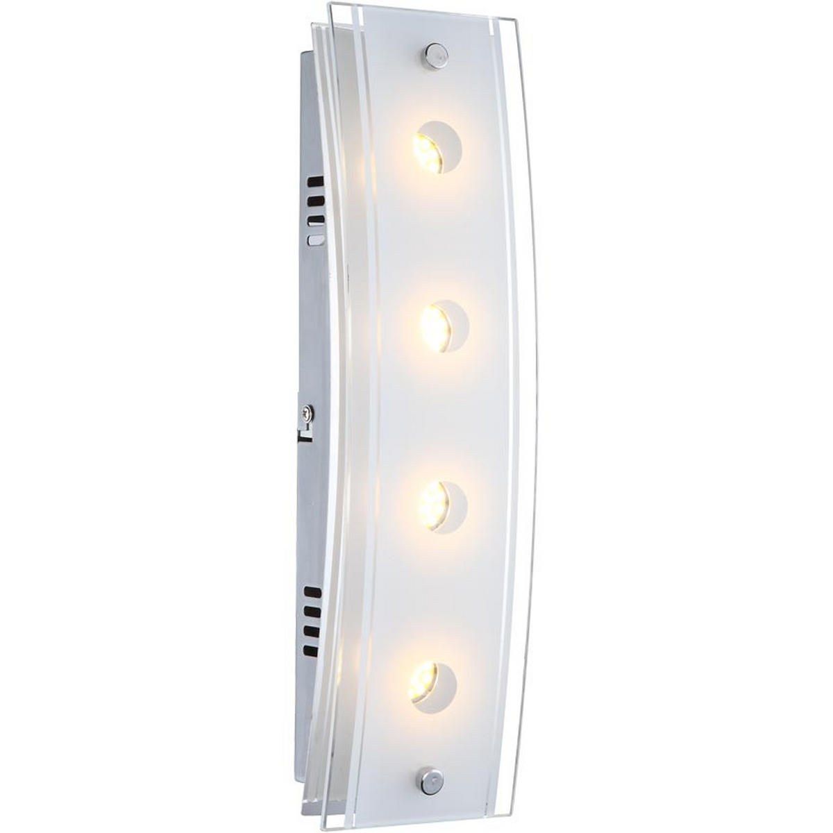 LED WANDLEUCHTE KADIRA Silber Glas satiniert - Silberfarben, Glas (9/6.5/33cm) - Globo Lighting
