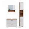 BADMÖBEL-SET Irma Weiß Hochglanz/Goldkraft Eiche 3 Teile - Honigeiche/Weiß Hochglanz, Holzwerkstoff (80/58.6/41cm) - Vicco