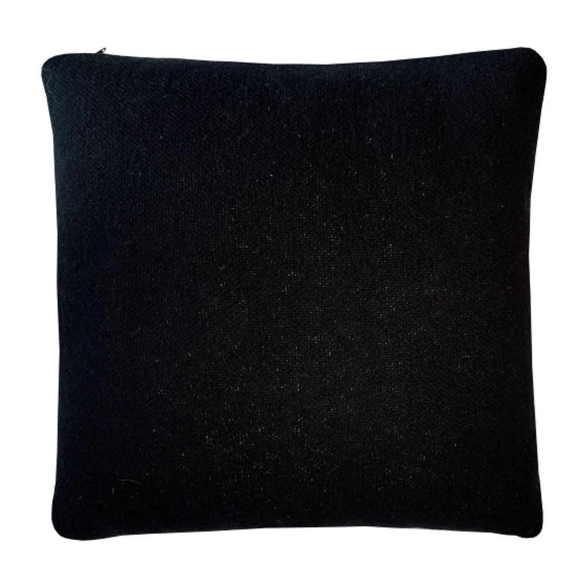DEKOKISSEN Flora gestrickt schwartz 50x50 - Schwarz, Textil (50/50/12cm) - Malagoon