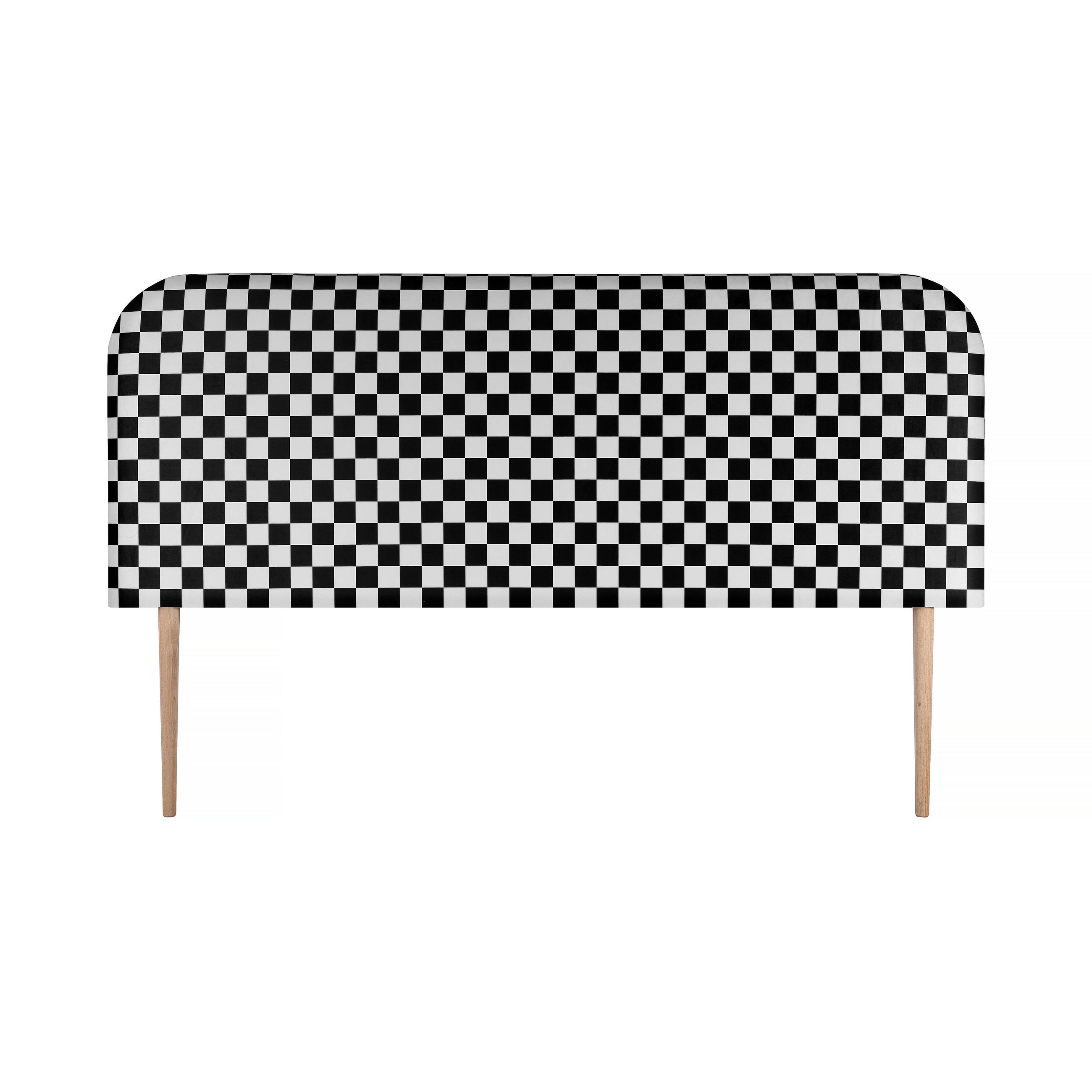 KOPFTEIL aus Samt, weiß/schwarz 160x97cm EDDIE - Schwarz, Textil (160/97/8cm) - RNT By Really Nice Things