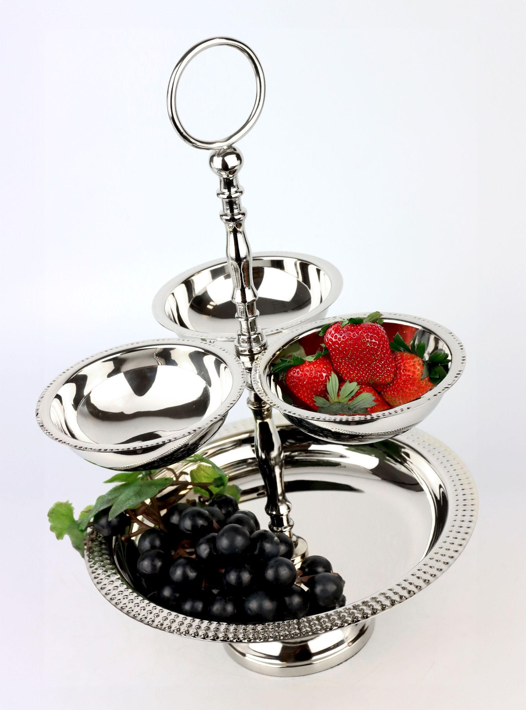 ETAGERENRONDELL Table ø24x37cm - Silberfarben, Metall (24/37cm) - FURNARO