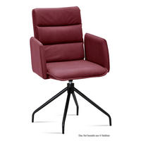 ARMLEHNSTUHL drehbar (6er-Set) Donica 52x92x60 Schwarz/Marsala - Brombeere/Schwarz, Kunststoff (60/92/52cm) - 58aufmkessel