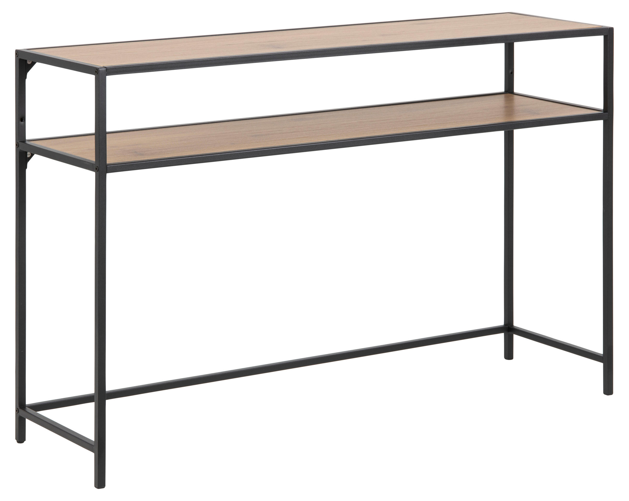 KONSOLENTISCH, Sea, Eiche, Spanplatte foliert, 120 x 35 x 79 cm - Eichefarben/Schwarz, Holzwerkstoff/Metall (35/120/79cm) - ebuy24