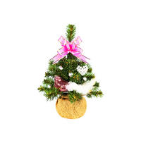 LAALU WEIHNACHTSBAUM geschmückt künstlich mit 13 Ornamenten TINY 2 im Topf 25 cm - Silberfarben/Weiß, Kunststoff (25cm) - LAALU