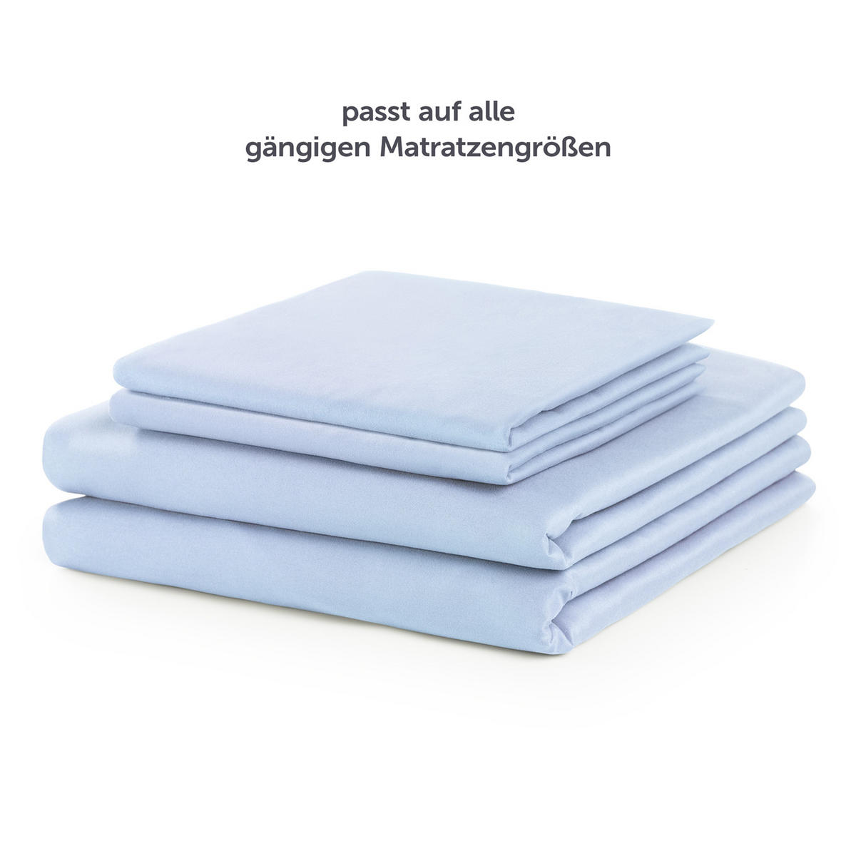 BETTLAKEN 3er Set - Spannbettlaken 180x200x30cm 2X Kissenbezug 50x80cm - Blau - Blau, Textil (180/200cm)