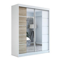 SCHWEBETÜRENSCHRANK 180 cm KOMFORT Farbe:Weiß,sonoma - Weiß/Braun, Holzwerkstoff (180/215/59.5cm) - A&J MöbelLand