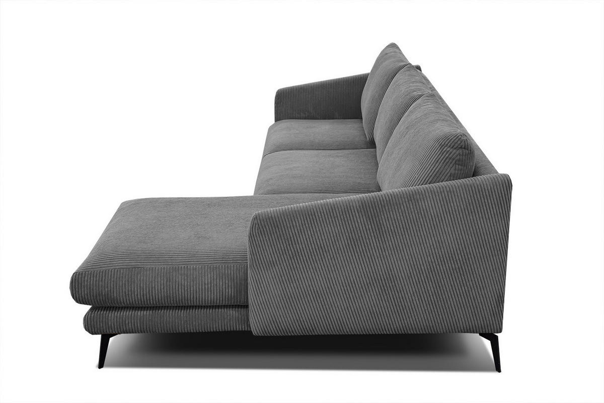 ECKSOFA VILT 4-Sitzer, dunkelgrau - Dunkelgrau/Schwarz, Holzwerkstoff/Textil (255/156cm) - Courtois Laville