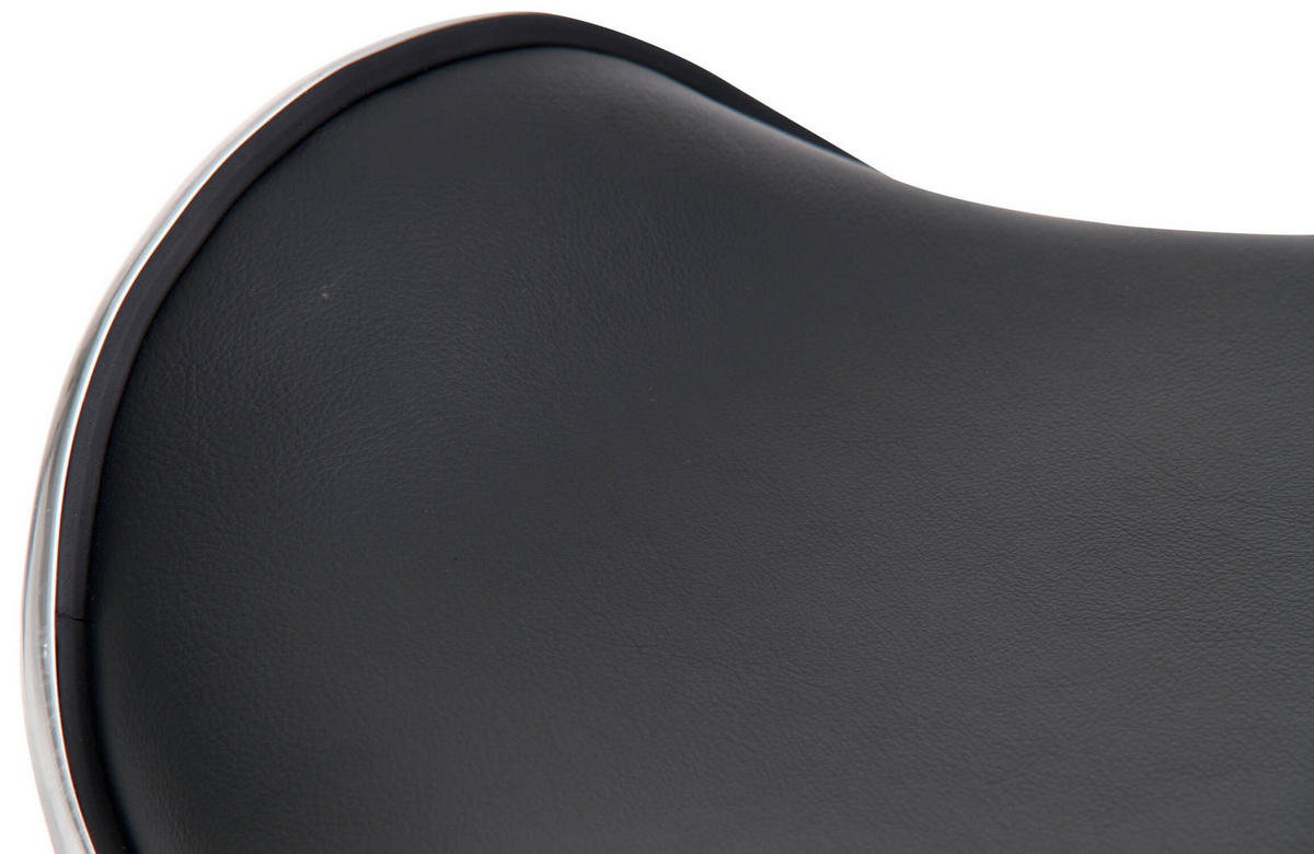 BARHOCKER Shangrila, 2er Set, Gestell Metall in Chromoptik, Kunstleder schwarz, - Chromfarben/Schwarz, Kunststoff/Textil (45/91/45cm) - TPFLiving