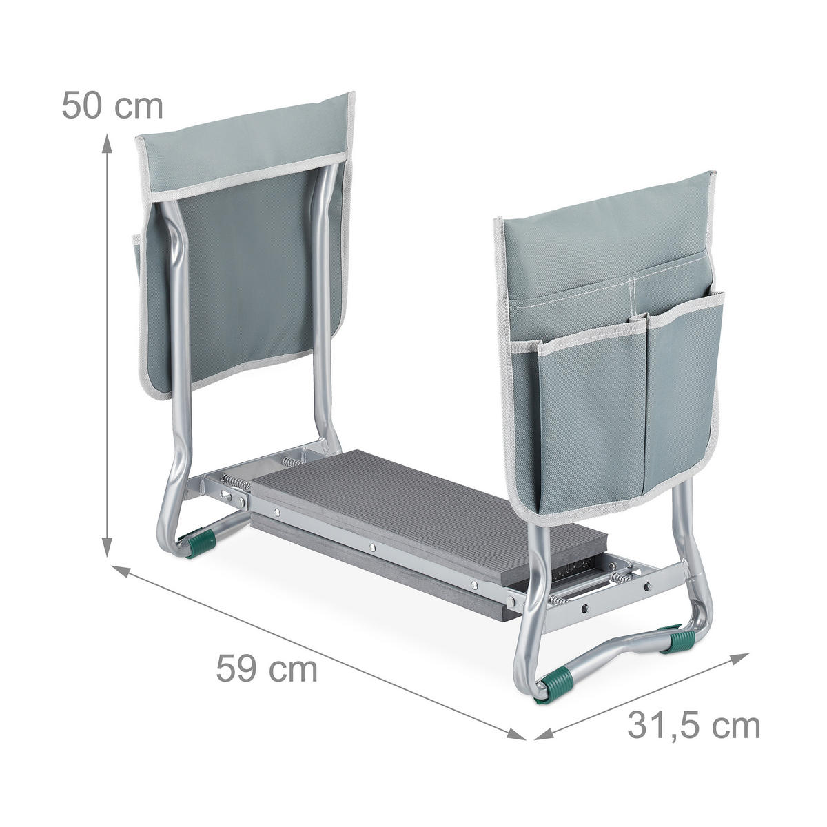 KNIEBANK - Multicolor, Textil/Metall (59/50/31.5cm) - Relaxdays