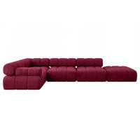 ECKSOFA modulares Sofa Felto-L2 - 380x190x70 cm Bordeauxrot Velours - Bordeaux, Holzwerkstoff/Textil (380/190cm) - ALTDECOR