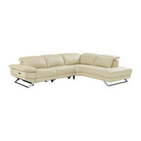 ECKSOFA Relaxsofa elektrisch - Ecke rechts - Rindsleder - Beige - PUNO II - Beige, Leder (299/239cm) - Vente-Unique