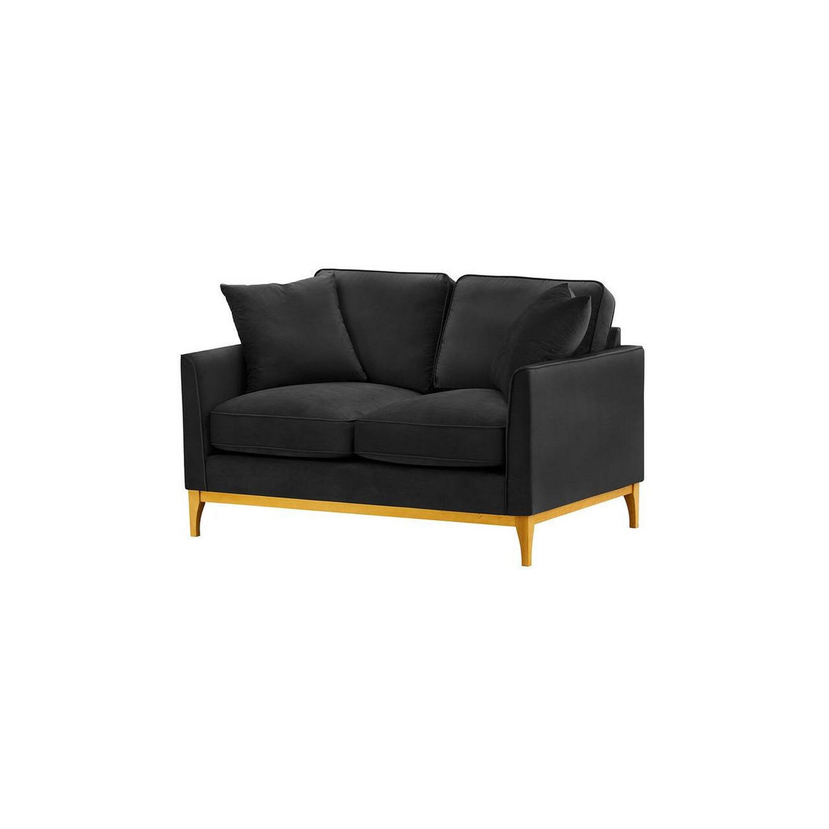 ZWEISITZER-SOFA Linara-Velluto 20 - Schwarz, Holz/Textil (141/91/95cm)