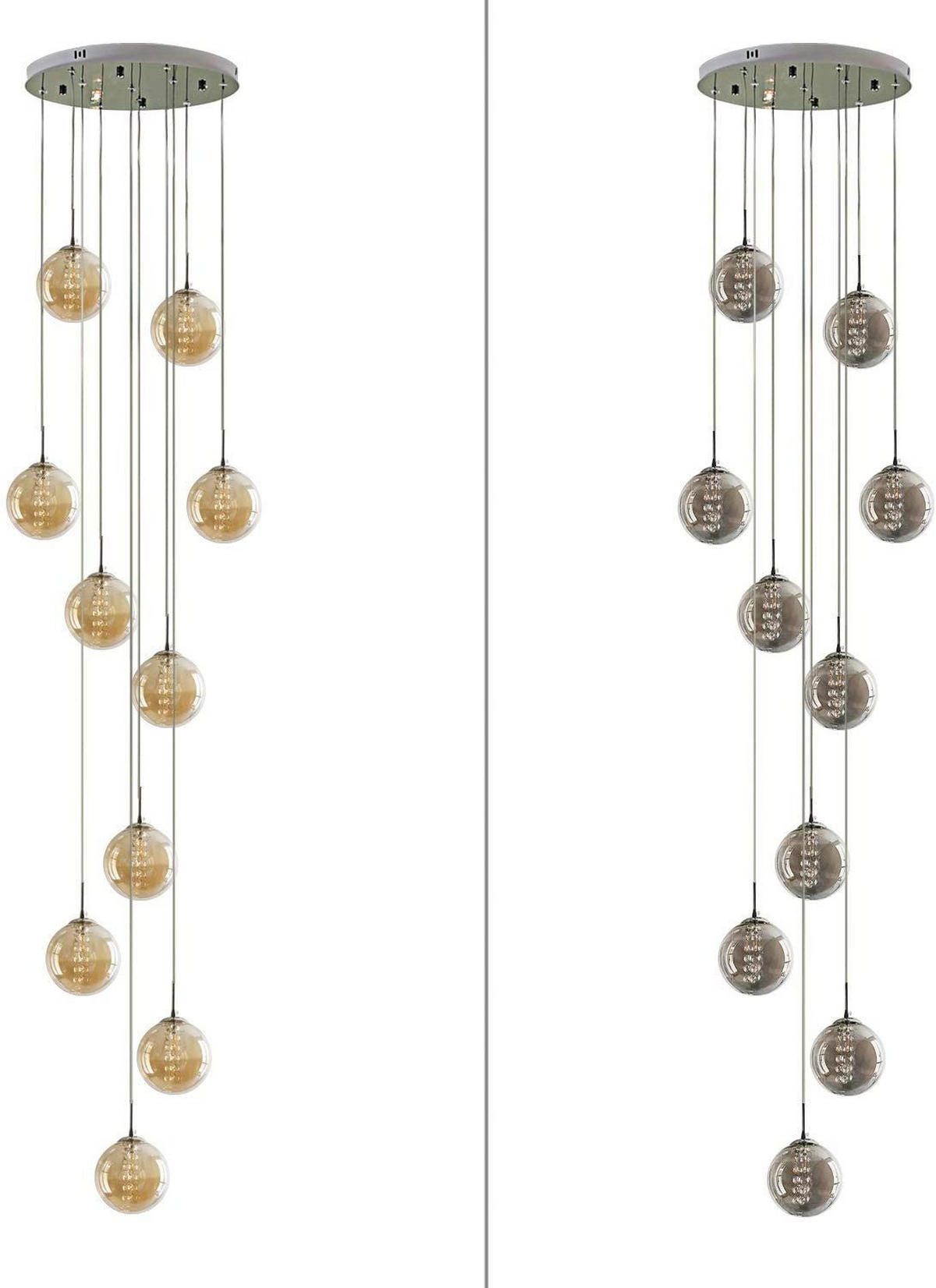 LED-HÄNGELEUCHTE Strahlvos 3.5/240/41 cm - Grau, Glas (41/3.5/240cm) - ZMH