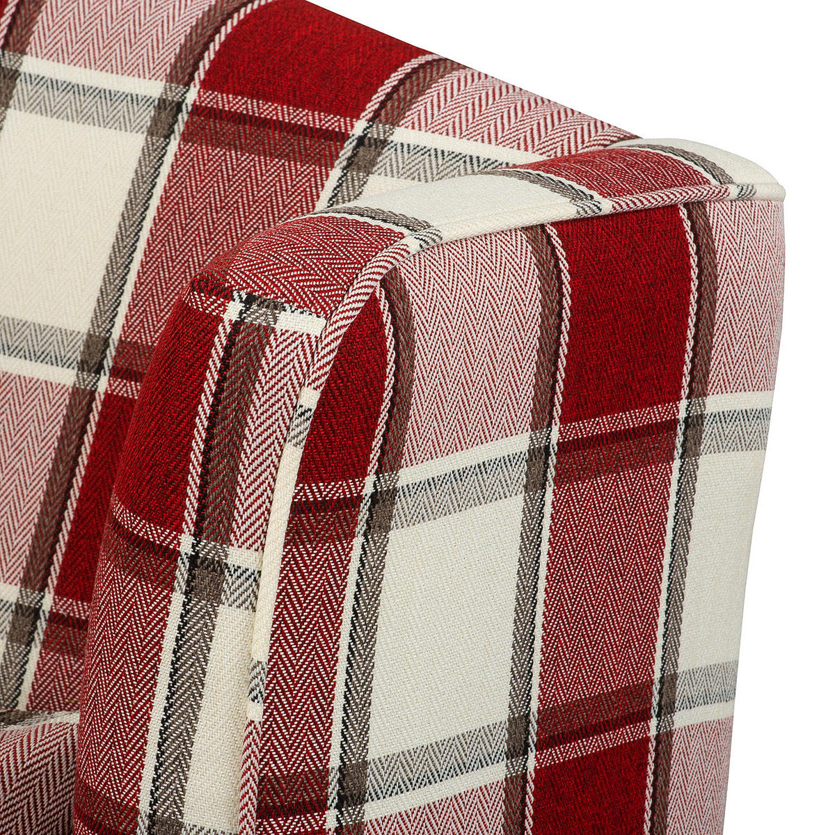 XL OHRENSESSEL - Beige/Rot, Textil (93/93/87cm) - home24