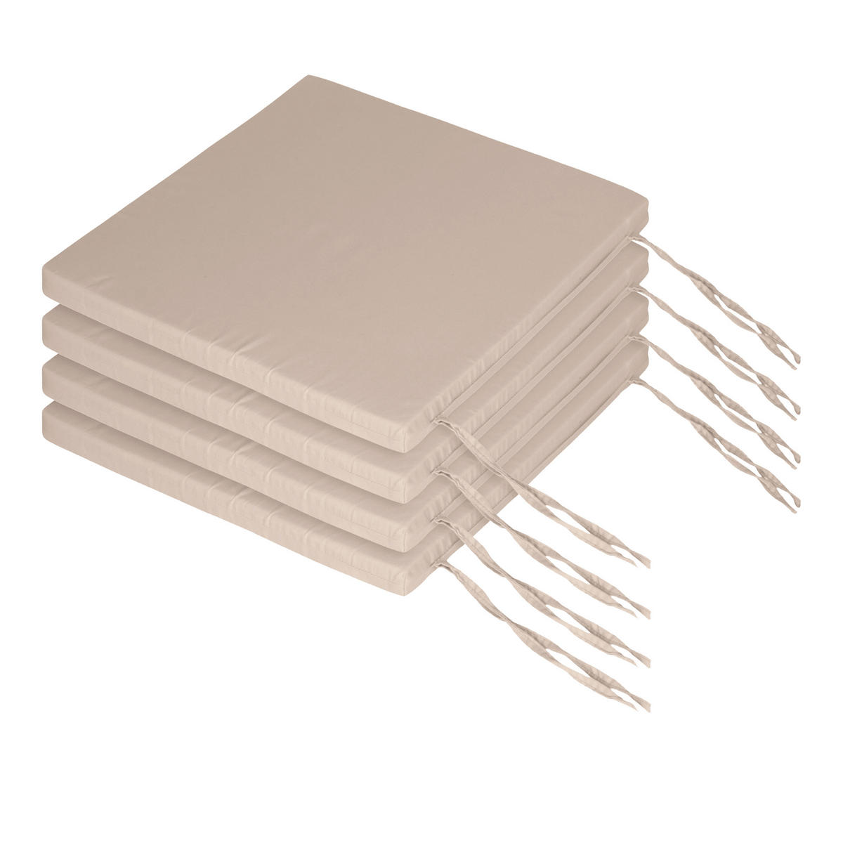 4XSEDÁK na židli - béžová, textil (40/40/3cm) - Relaxdays