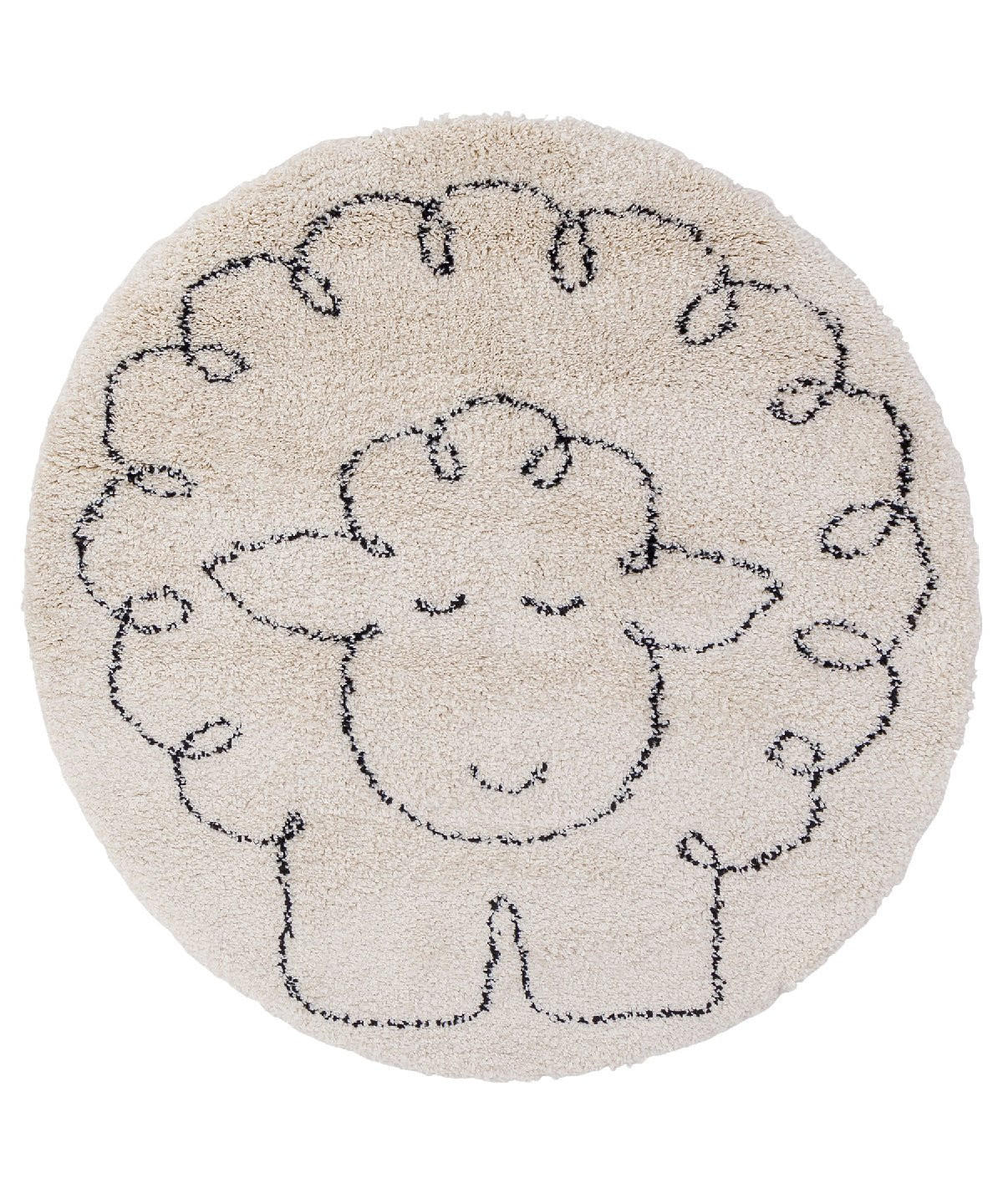 KINDERTEPPICH rund weich poetisch beige - Beige, Textil (120/120cm) - AFK Living
