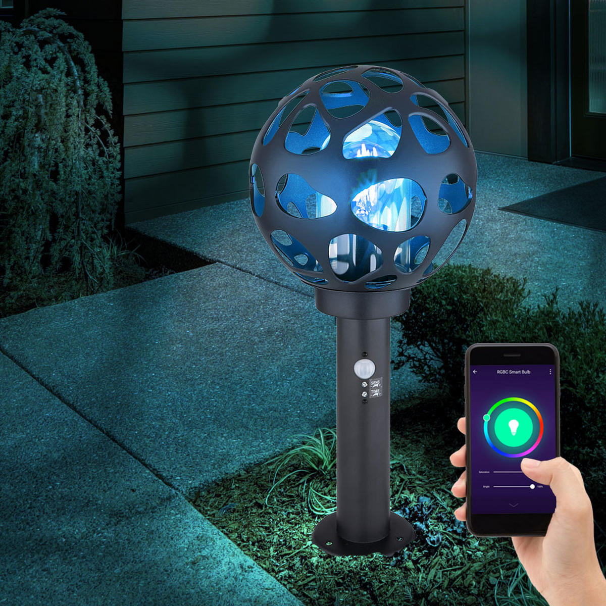 LED AUSSENLEUCHTE Aluminium Anthrazit - Anthrazit, Metall (20/20/45cm) - Globo Lighting