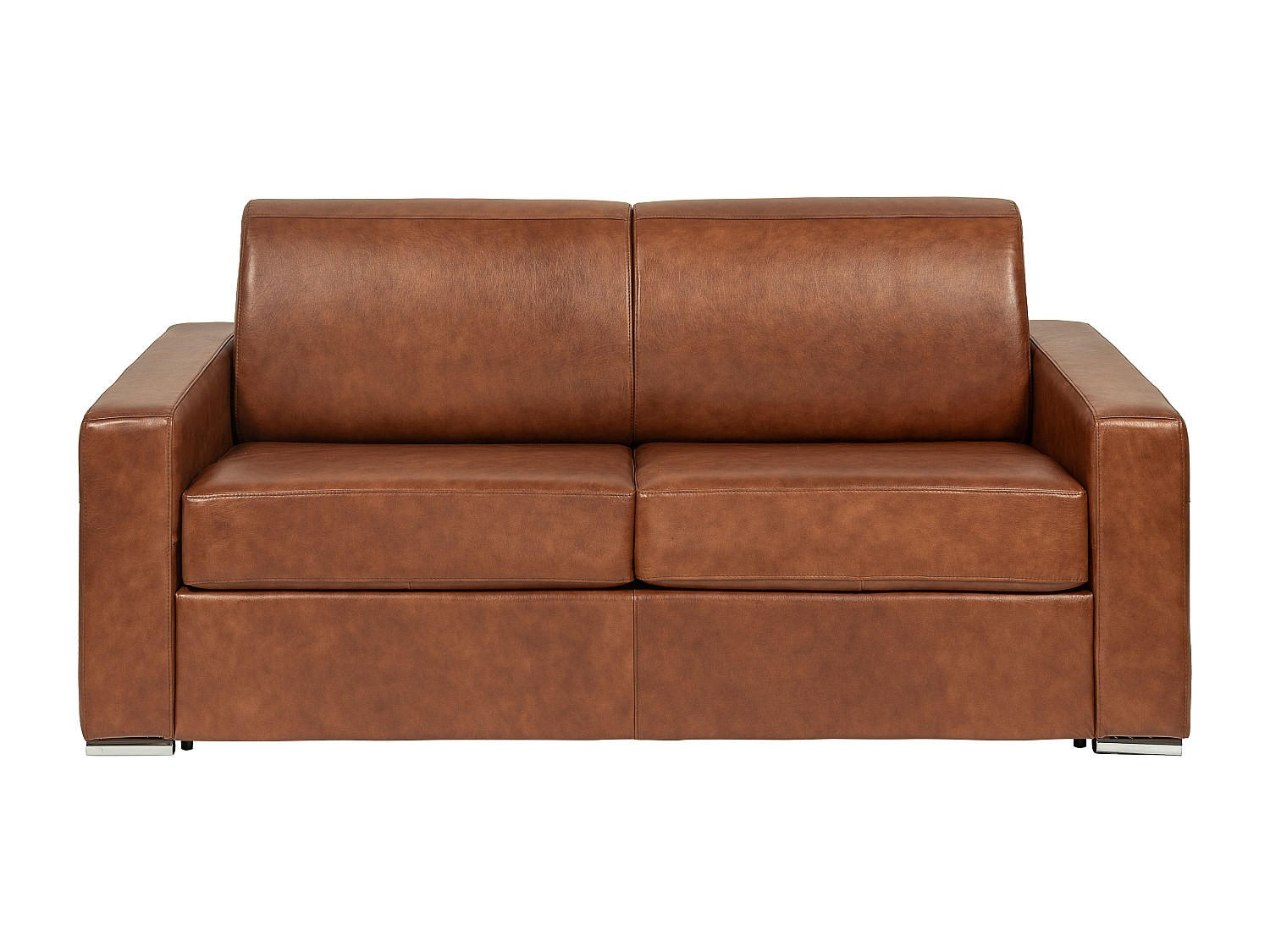 SCHLAFSOFA - 3 Personen - Leder - Braun - - Braun, Leder (194/85/223cm) - Vente-Unique