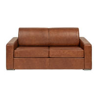 SCHLAFSOFA - 3 Personen - Leder - Braun - - Braun, Leder (194/85/223cm) - Vente-Unique