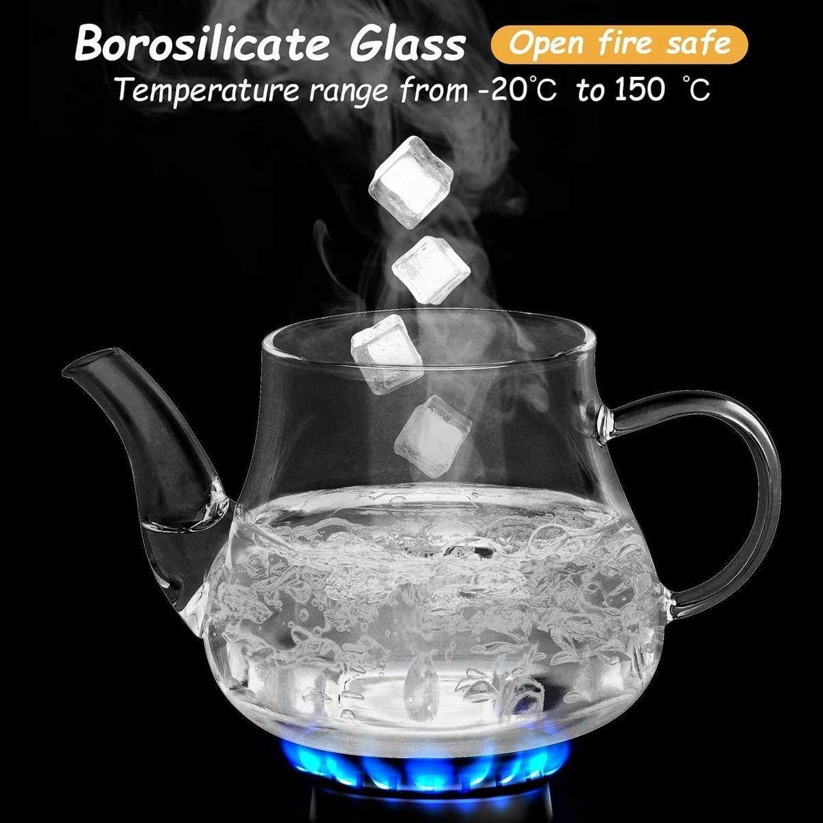 TEEKANNE Glas 800ml mit Edelstahl-Filter - Transparent, Glas (14.5/15.5cm)