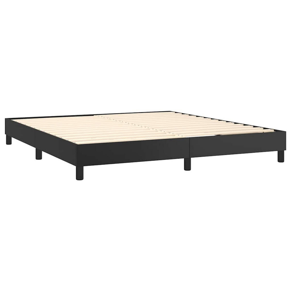 BOXSPRINGBETT 160/200 Cm Schwarz Kunstleder - Schwarz, Leder (160/203cm) - vidaXL