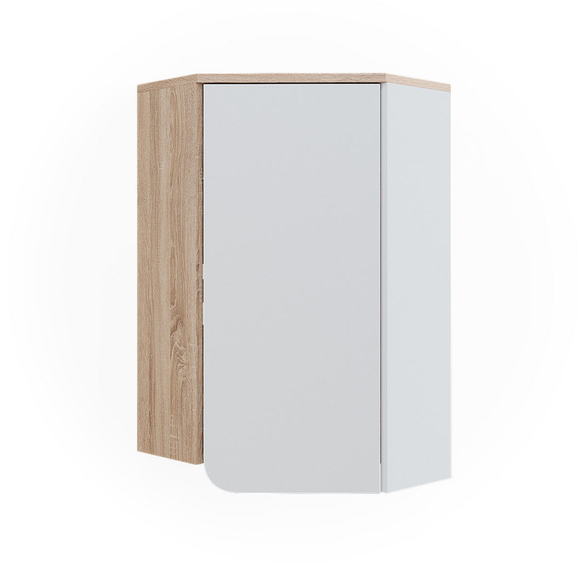 ECKHÄNGESCHRANK Karen Sonoma/Weiß 42.4 x 75 cm - Weiß/Sonoma Eiche, Holzwerkstoff (42.4/75/42.4cm) - Vicco