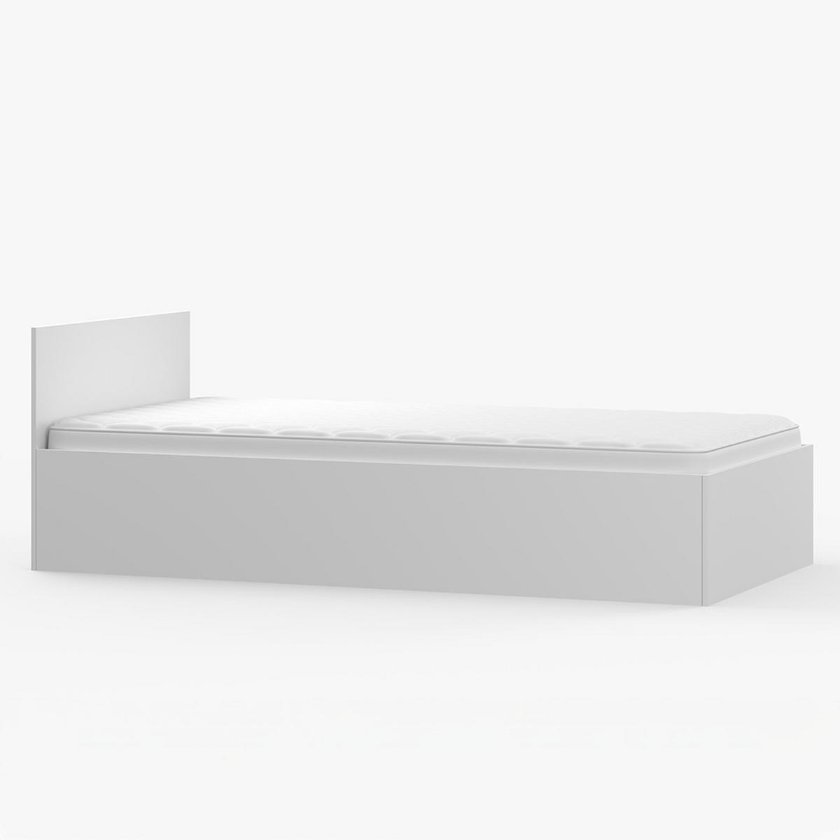 BETT 90×200 JONAS I 46 Weiß/Weiß - Weiß, Holzwerkstoff - imoebel24