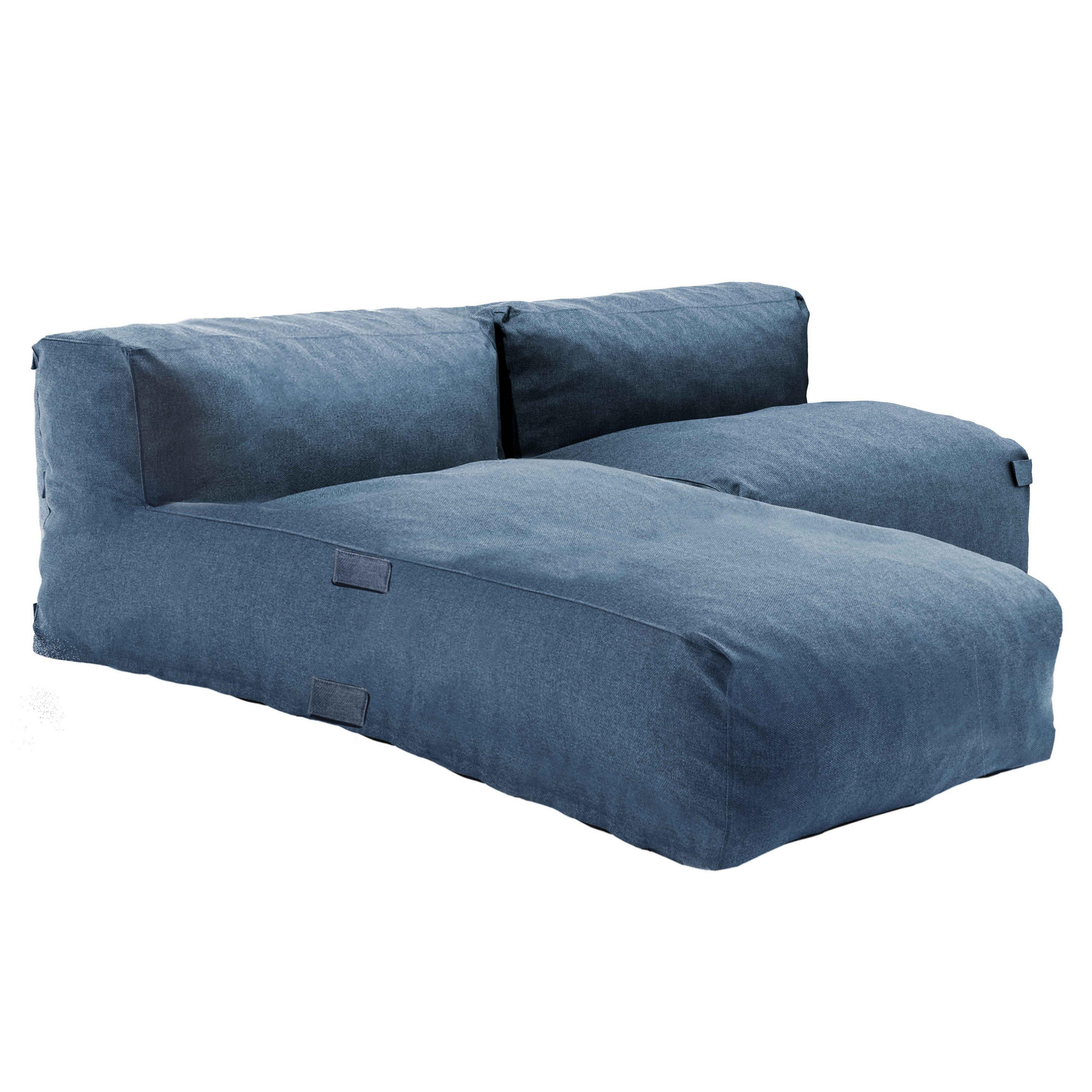 GARTENSOFA mit 2 Sitzplätzen, Pazifikblau - Blau, Textil - Oviala