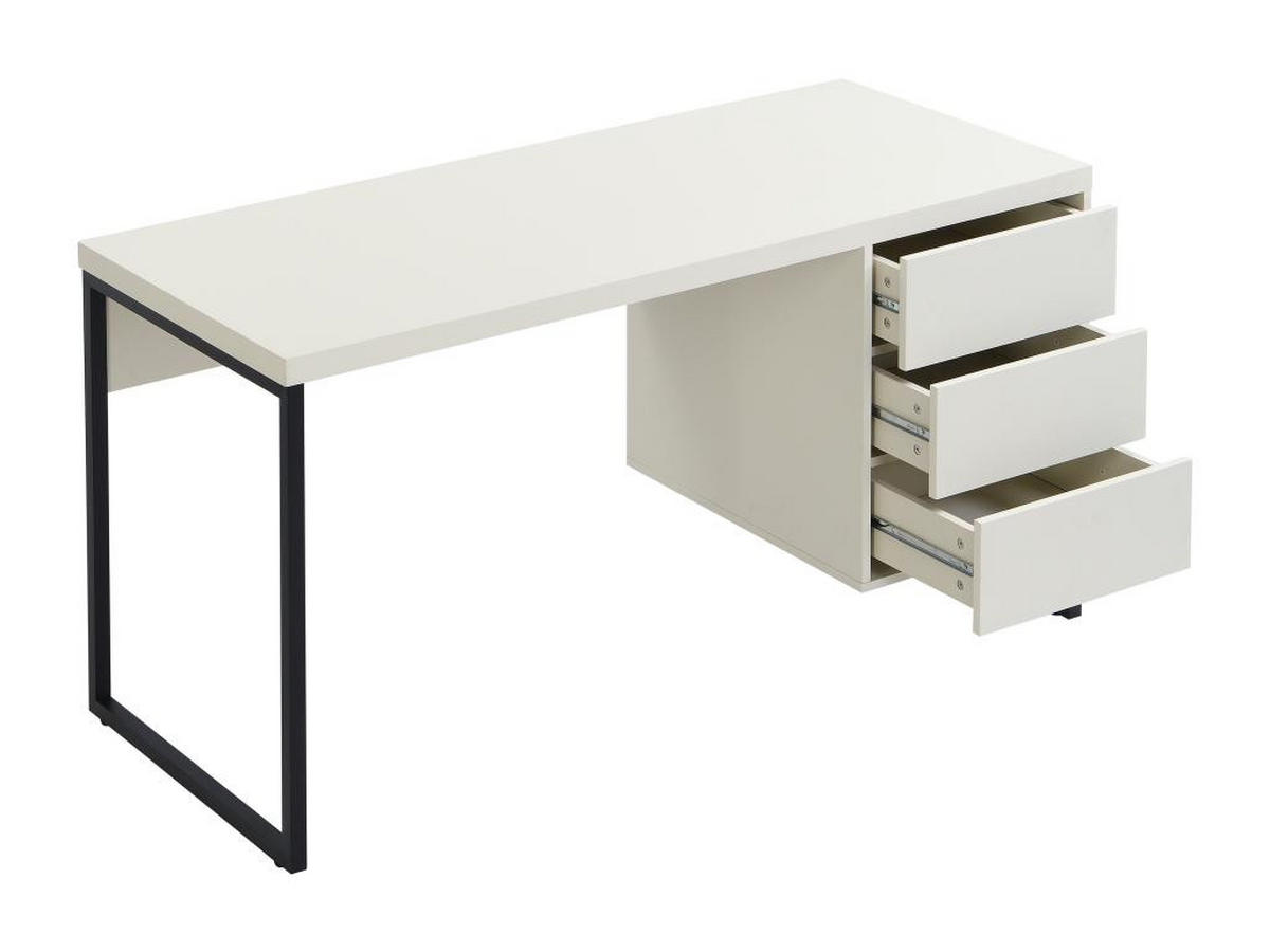 SCHREIBTISCH mit 3 Schubladen - MDF & Metall - Beige & Schwarz - TIMFIA - Beige, Holz (140/60/75cm) - Pascal Morabito