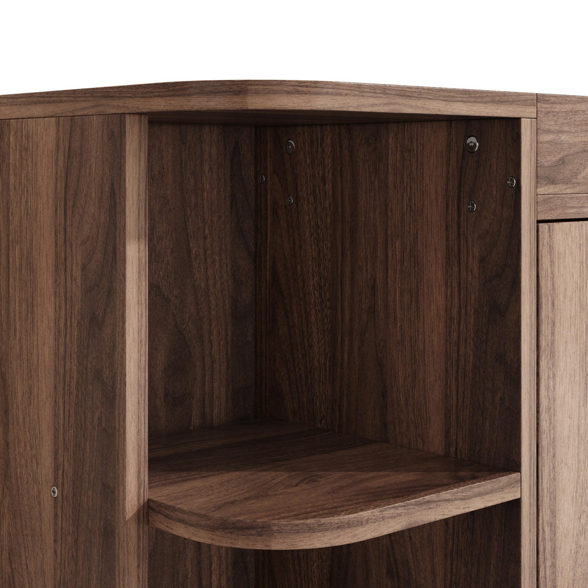 SCHUHSCHRANK in Nussbaum Schuhkipper mit offenen Fächern für Flur, B80/T32/H99cm - Schwarz/Braun, Holzwerkstoff/Metall (80/99/32cm) - STILVORA