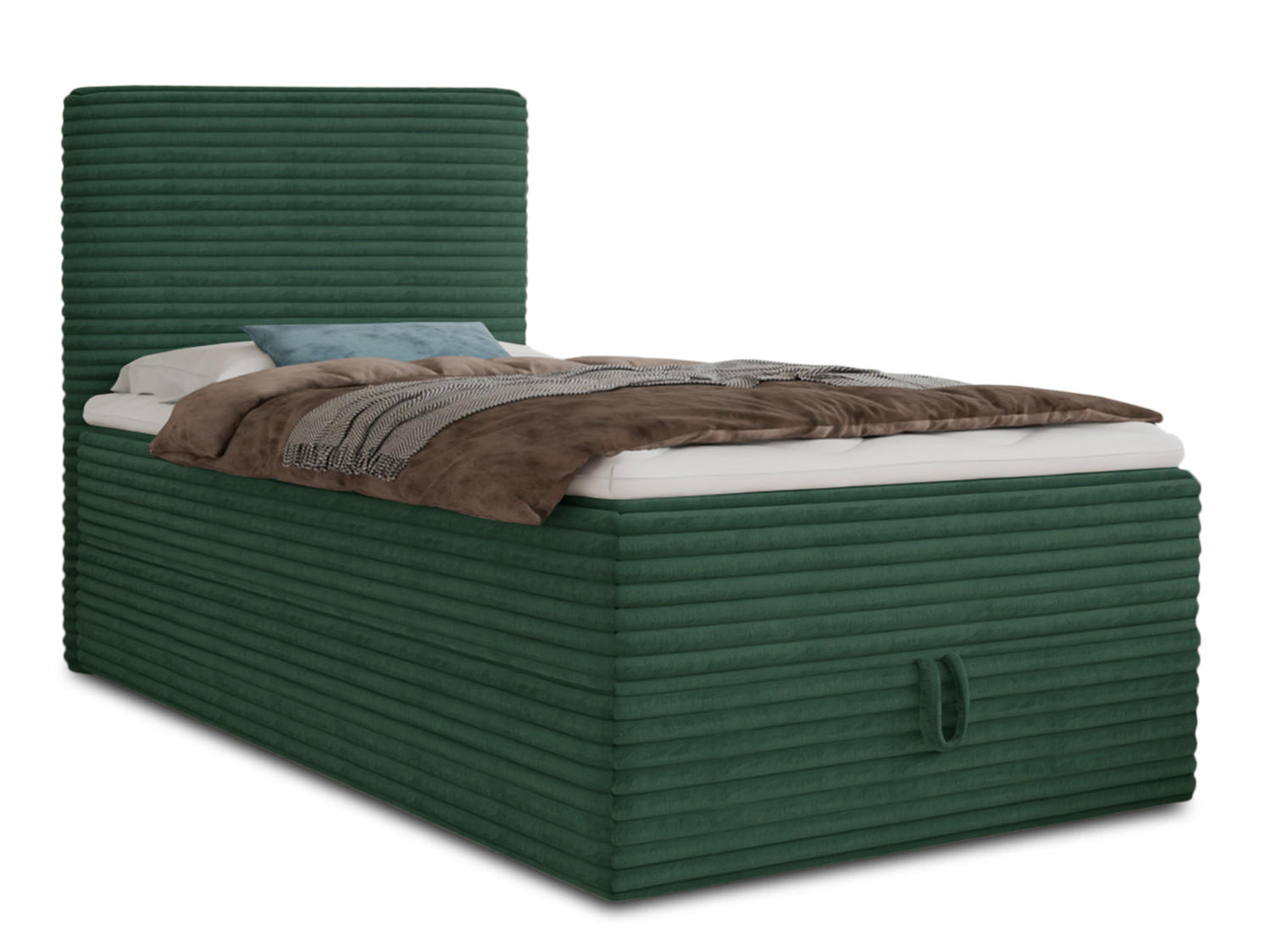 BOXBETT Mollo Mini - 80x200 - grün (Tilia 39, Cord) - Schwarz/Grün, Holz/Holzwerkstoff (80/200cm) - Sofnet