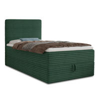 BOXBETT Mollo Mini - 120x200 - grün (Tilia 39, Cord) - Schwarz/Grün, Holz/Holzwerkstoff (120/200cm) - Sofnet