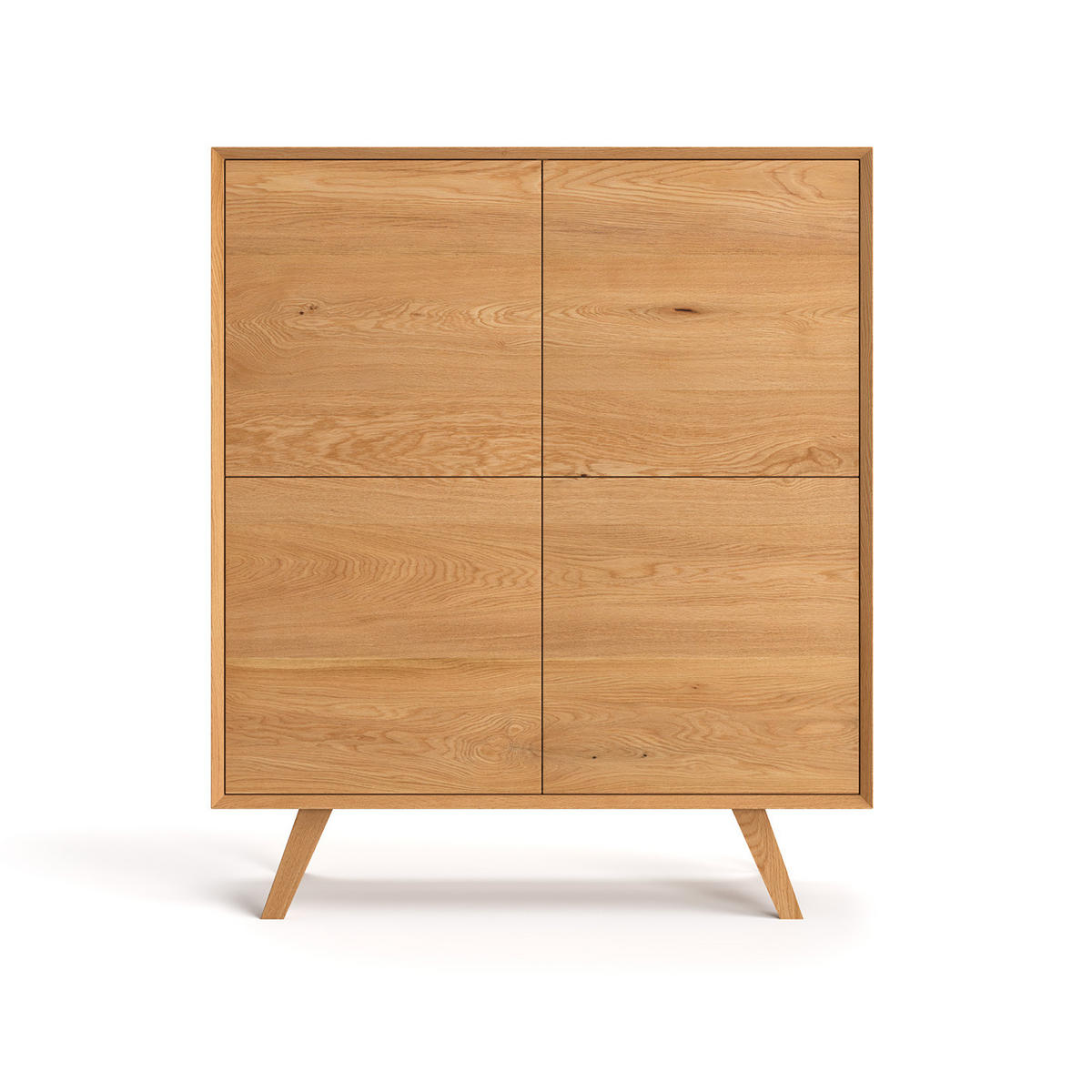 REGAL Quatro aus massivem Eichenholz - Eichefarben/Naturfarben, Holz (120/140/50cm) - Danzz