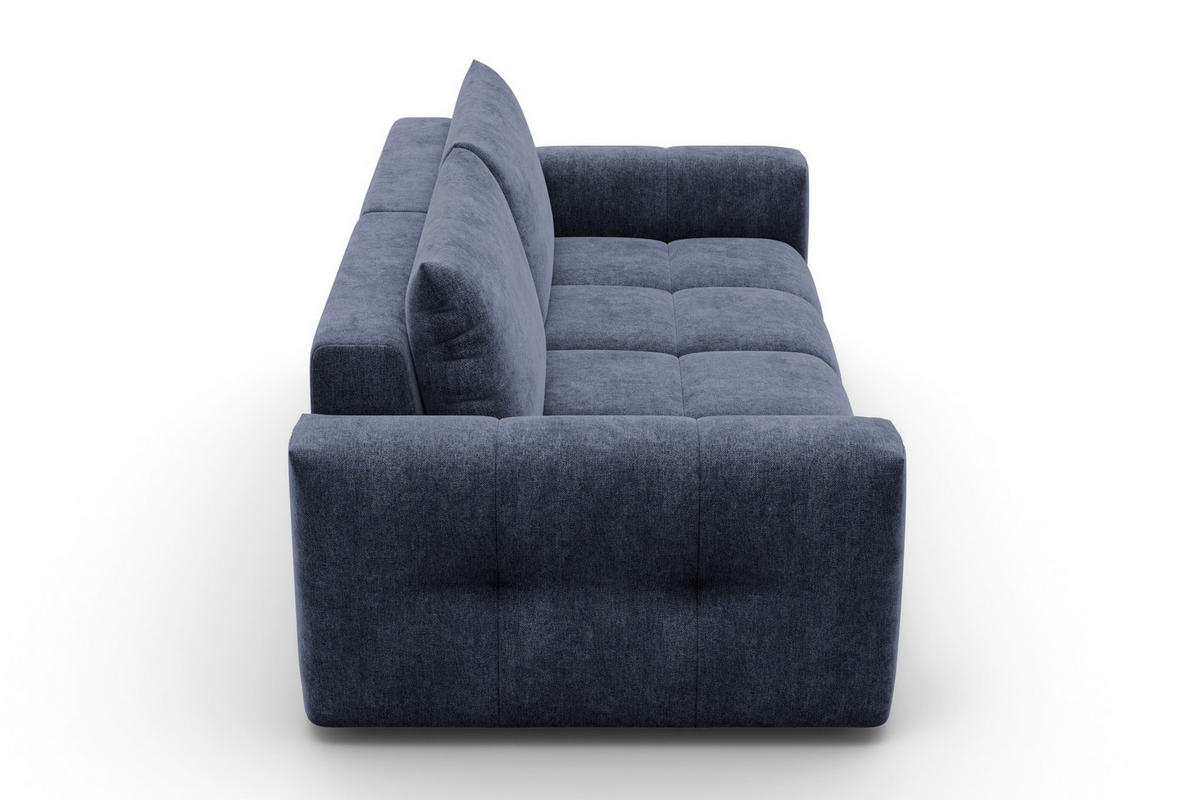 SOFA VERONA 3-Sitzer, Marineblau - Blau/Schwarz, Holz/Textil (224/83/110cm) - Courtois Laville