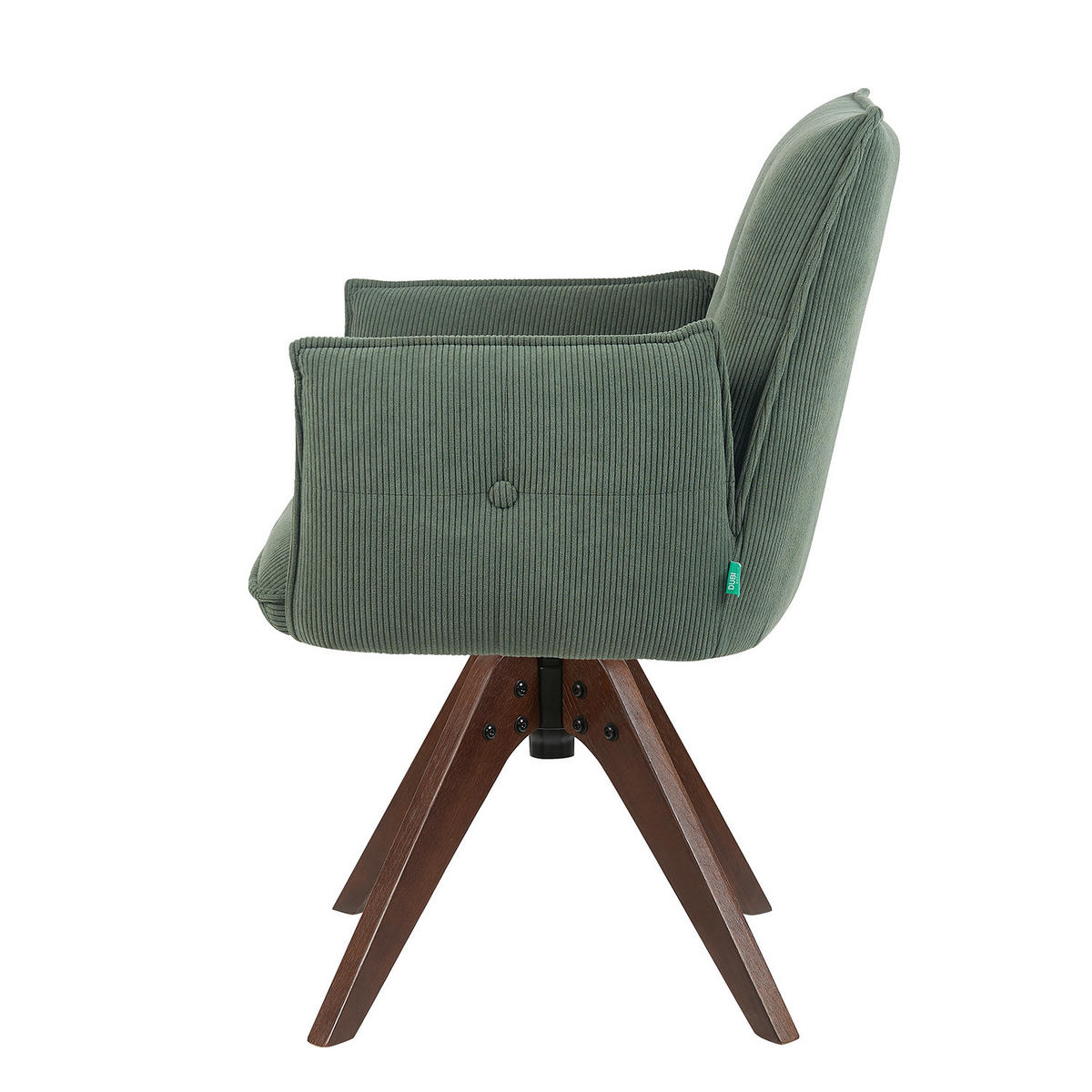 ARMLEHNSTUHL Mika-Emil 2er-Set - Nussbaumfarben/Grün, Eichenholz/Holz (60/88/63cm) - DUBI Möbel