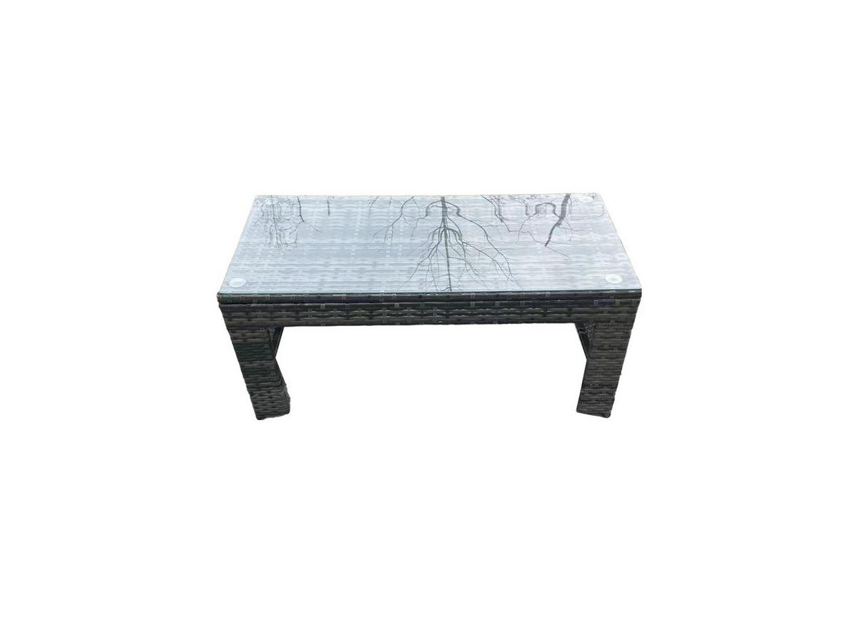 LOUNGETISCH Polyrattan - Dunkelgrau, Metall (105/50/48cm) - Fimous